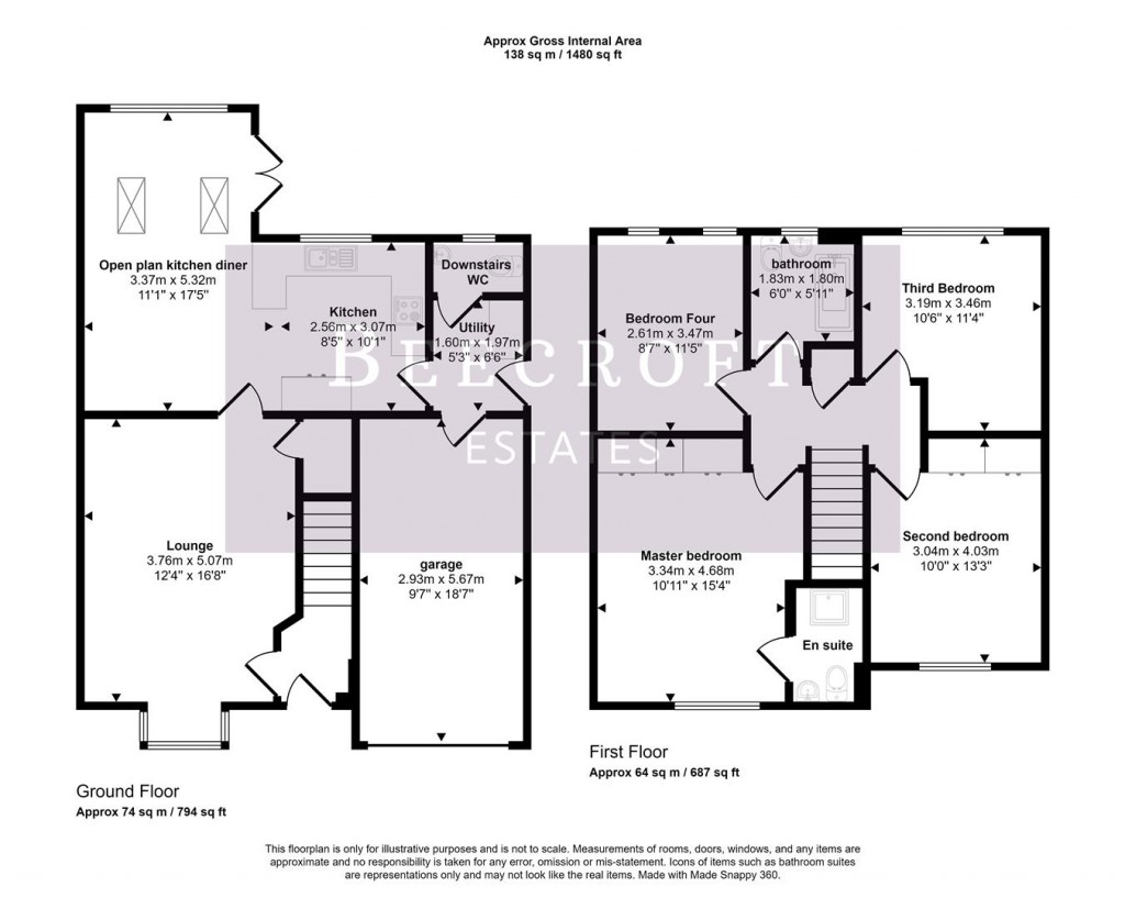 Floorplans For Rectory Close, Wombwell, Barnsley