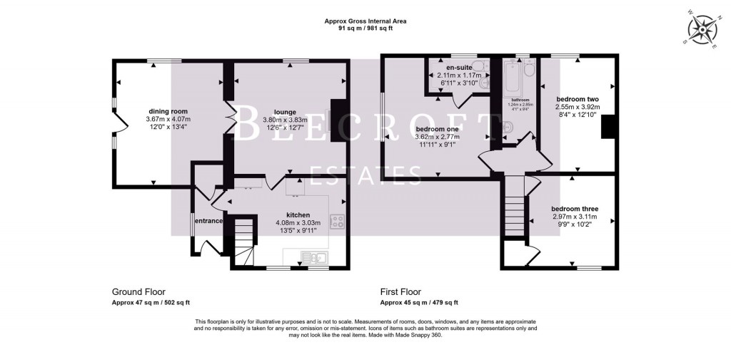 Floorplans For Darley Cliff Cottages, Worsbrough, Barnsley