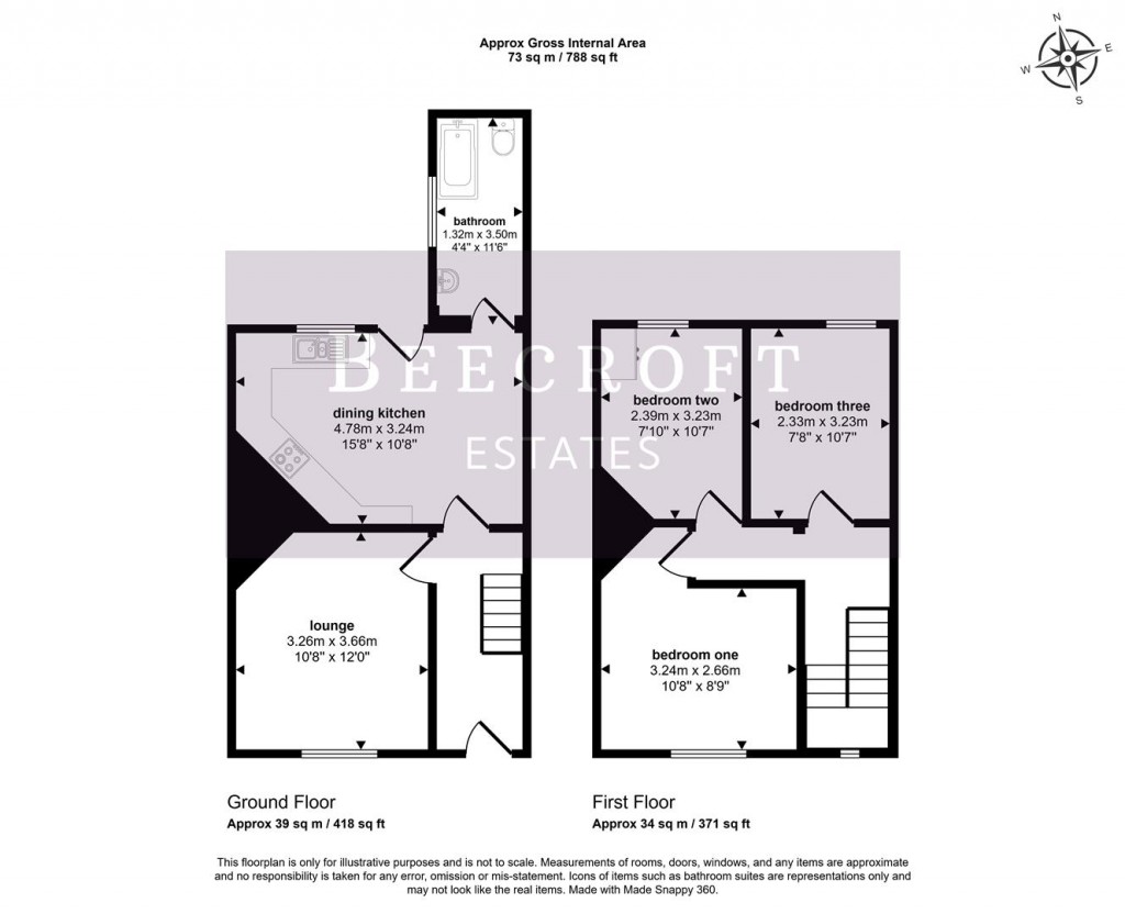 Floorplans For Fitzwilliam Street, Hoyland, Barnsley