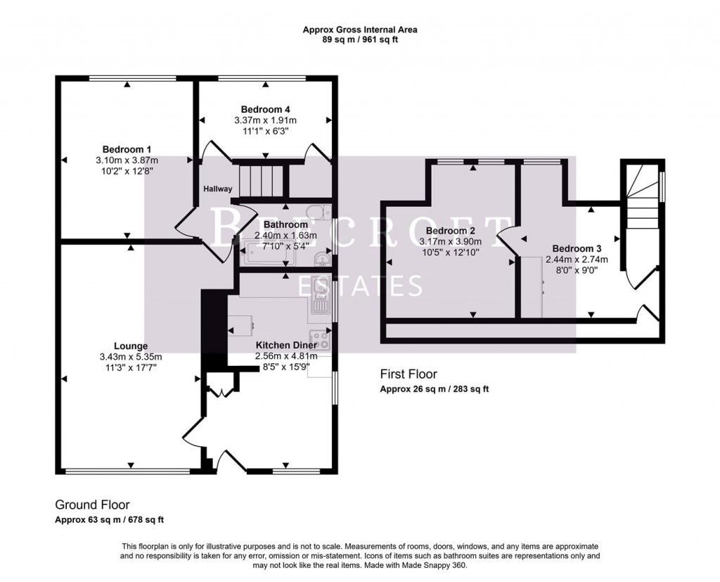 Floorplans For Glenmore Rise, Wombwell, Barnsley