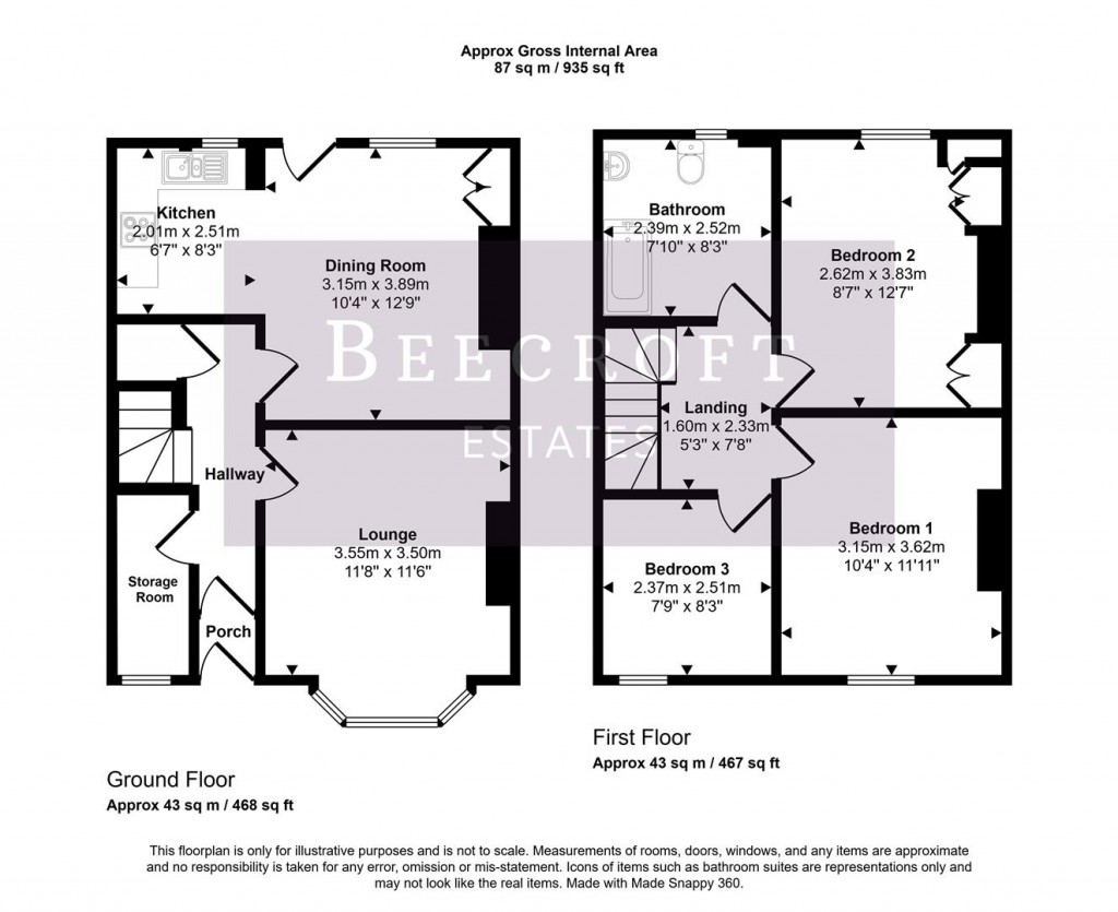 Floorplans For School Street, Thurnscoe, Rotherham