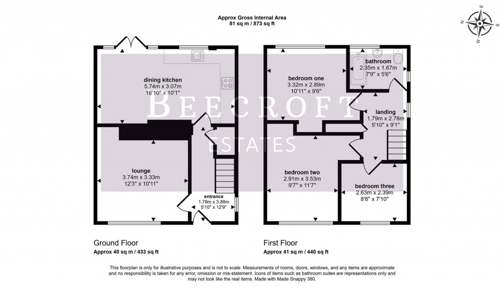 Floorplans For Kitchin Road, Wombwell, Barnsley