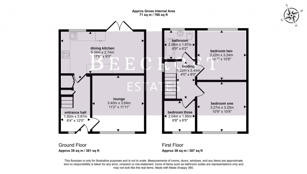 Floorplans For Brampton Crescent, Wombwell, Barnsley
