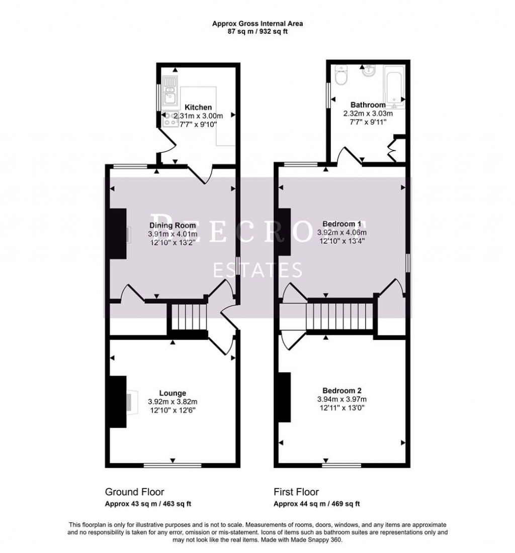 Floorplans For William Street, Wombwell, Barnsley