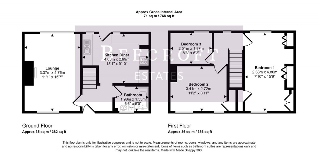 Floorplans For Lancaster Street, Thurnscoe, Rotherham