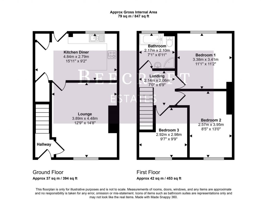 Floorplans For Oak Road, Wath-Upon-Dearne, Rotherham