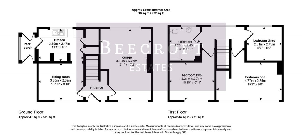 Floorplans For Grove Lane, South Kirkby, Pontefract