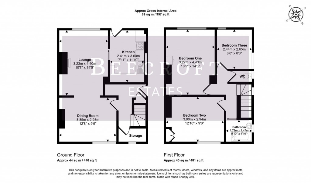 Floorplans For Pleasant Avenue, Great Houghton, Barnsley