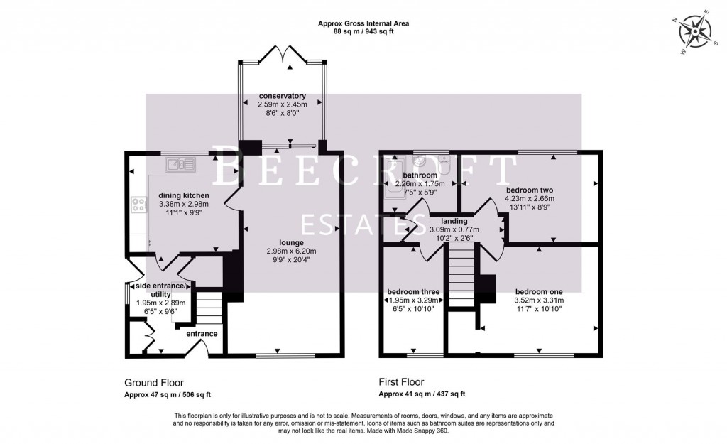 Floorplans For Windsor Crescent, Little Houghton, Barnsley