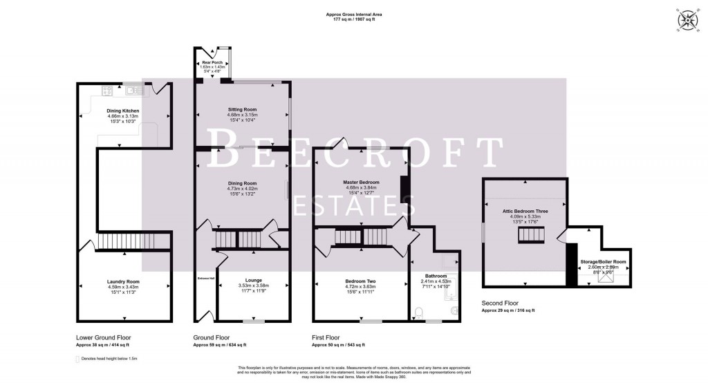 Floorplans For Cemetery Road, Hemingfield, Barnsley