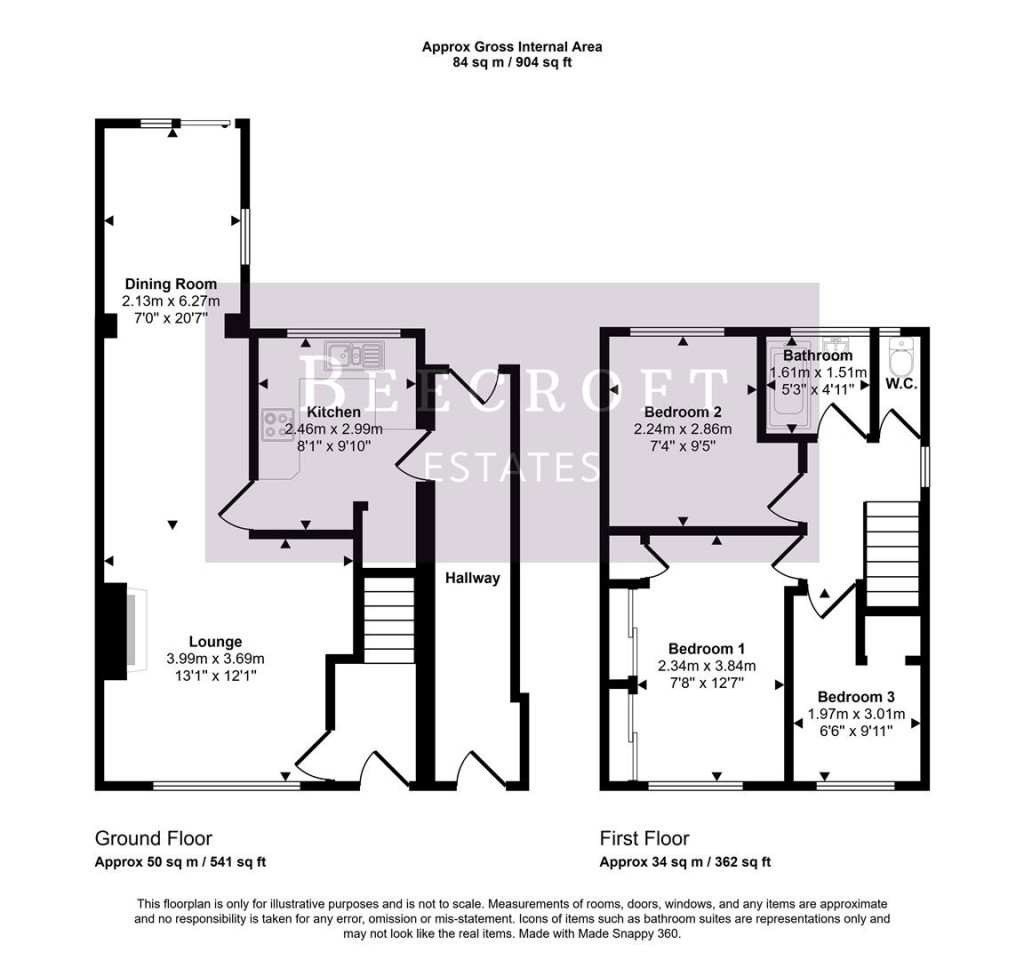 Floorplans For Clayfield Avenue, Mexborough