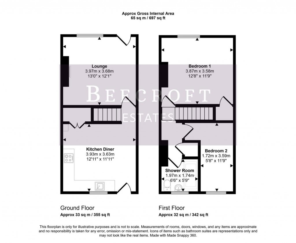 Floorplans For Everill Gate Lane, Wombwell, BARNSLEY