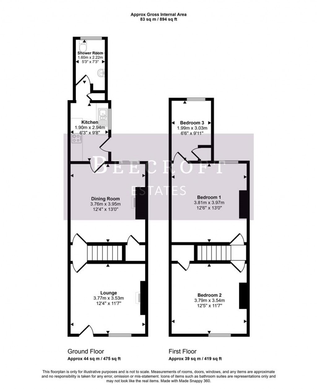 Floorplans For Cemetery Road, Wombwell, Barnsley
