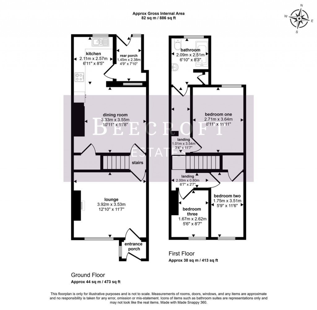 Floorplans For Everill Gate Lane, Wombwell, Barnsley