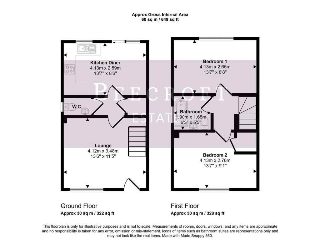 Floorplans For Lawnwood Drive, Goldthorpe, Rotherham