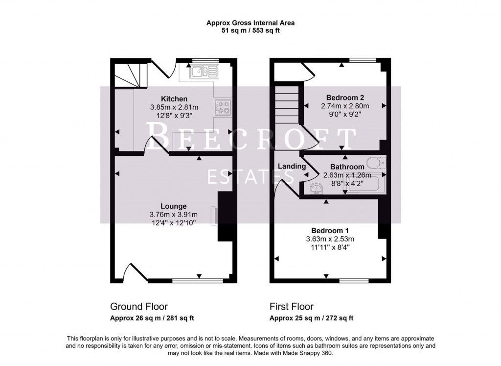 Floorplans For Cross Street, Great Houghton, Barnsley