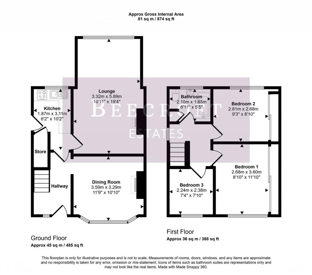 Floorplans For Aldham House Lane, Wombwell, Barnsley