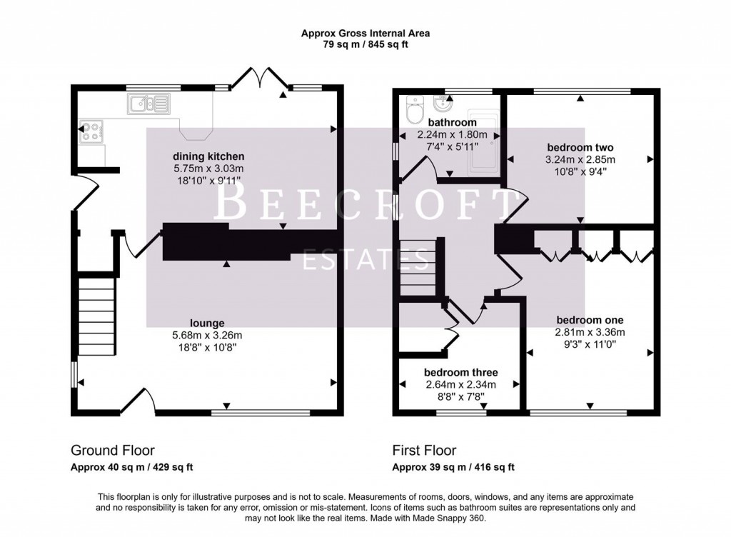 Floorplans For Overdale Road, Wombwell, Barnsley