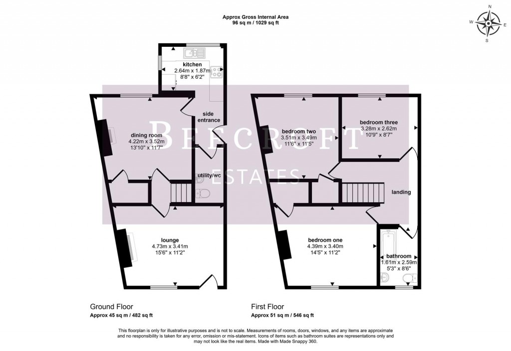 Floorplans For Beaumont Street, Hoyland, Barnsley