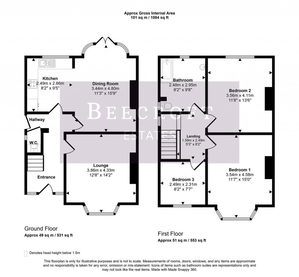 Floorplans For Saltersbrook Road, Darfield, Barnsley