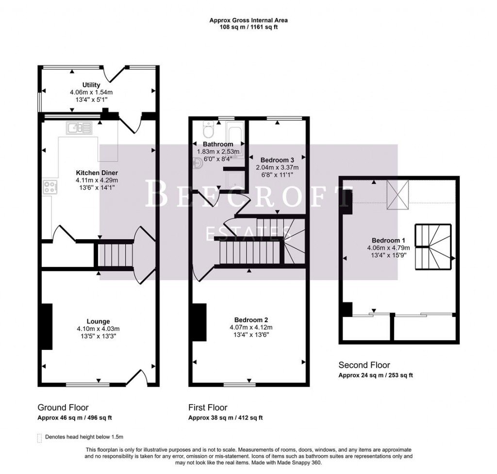 Floorplans For Hough Lane, Wombwell, Barnsley
