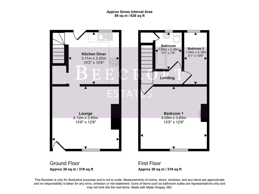 Floorplans For New Street, Great Houghton, Barnsley