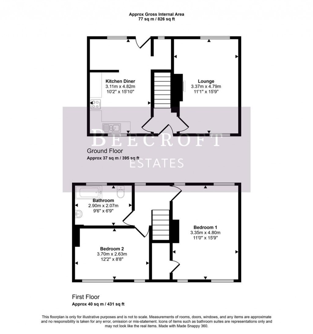 Floorplans For Lancaster Street, Thurnscoe, Rotherham
