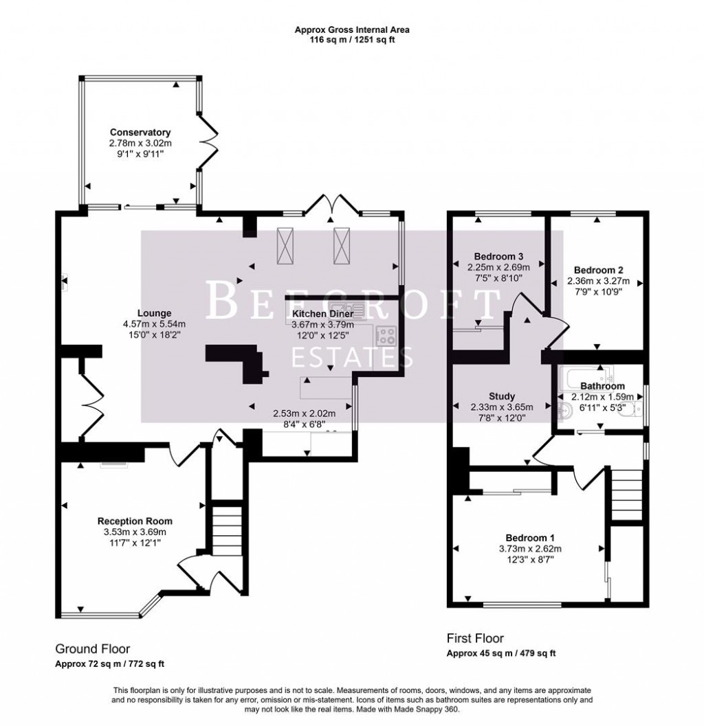 Floorplans For Queens Gardens, Wombwell, Barnsley