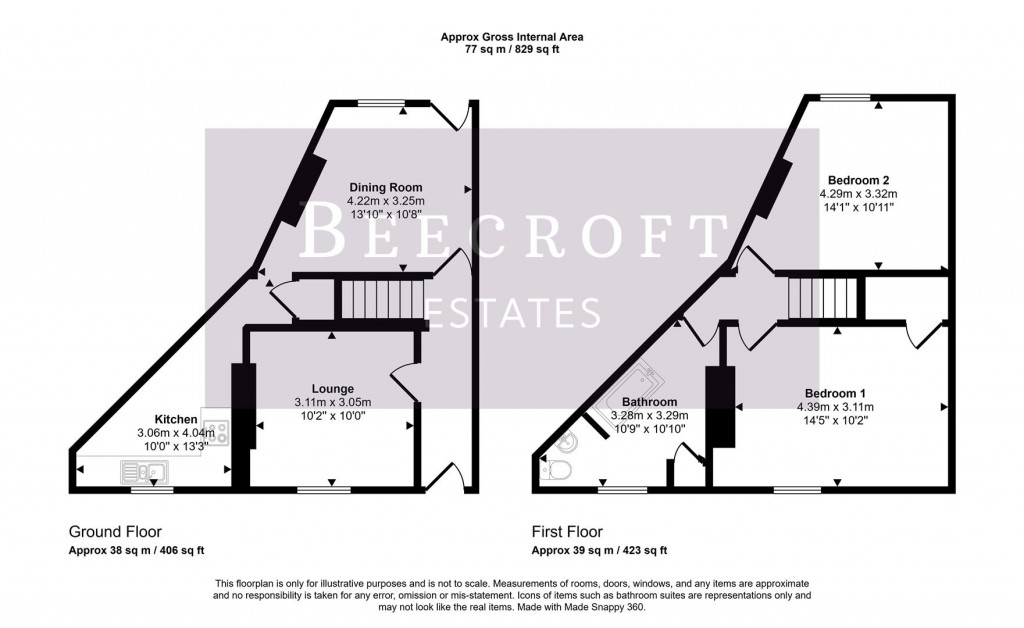 Floorplans For Beaconsfield Street, Mexborough