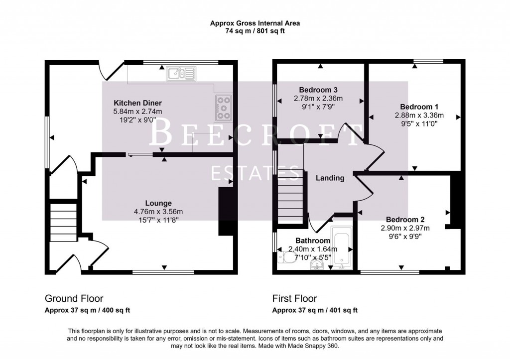 Floorplans For Goodyear Crescent, Wombwell, Barnsley