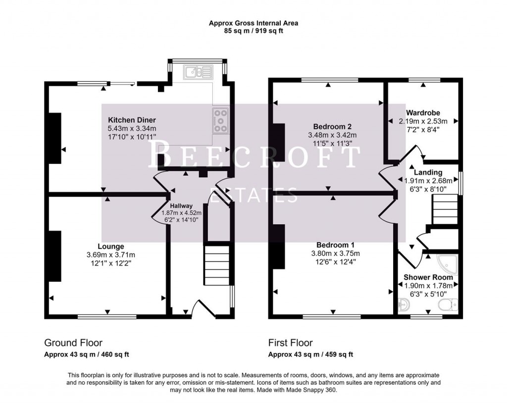 Floorplans For Pickhills Avenue, Goldthorpe, Rotherham