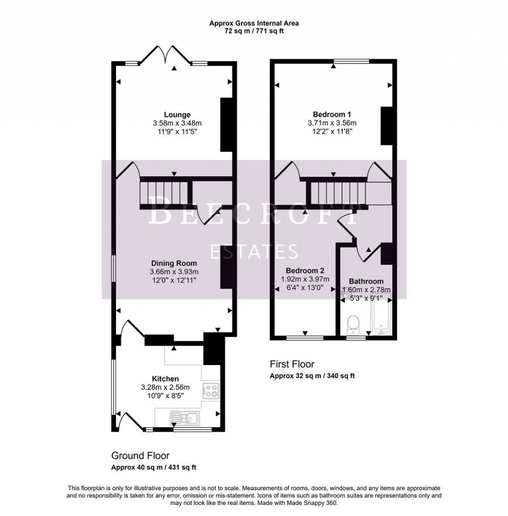 Floorplans For Elm Cottages, Great Houghton, Barnsley
